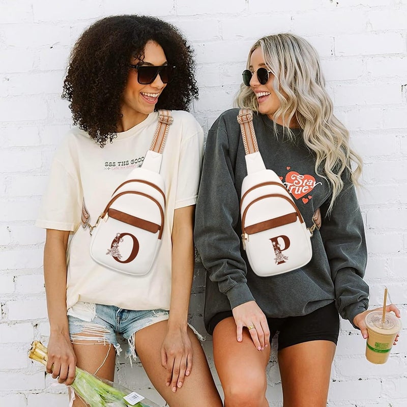 CLOUDWINGS Birthday Valentines Gifts for Women Mom Wife Crossbody Bags Sling Bag Fanny Packs with Initial Chest Bag | Initial - Image 3